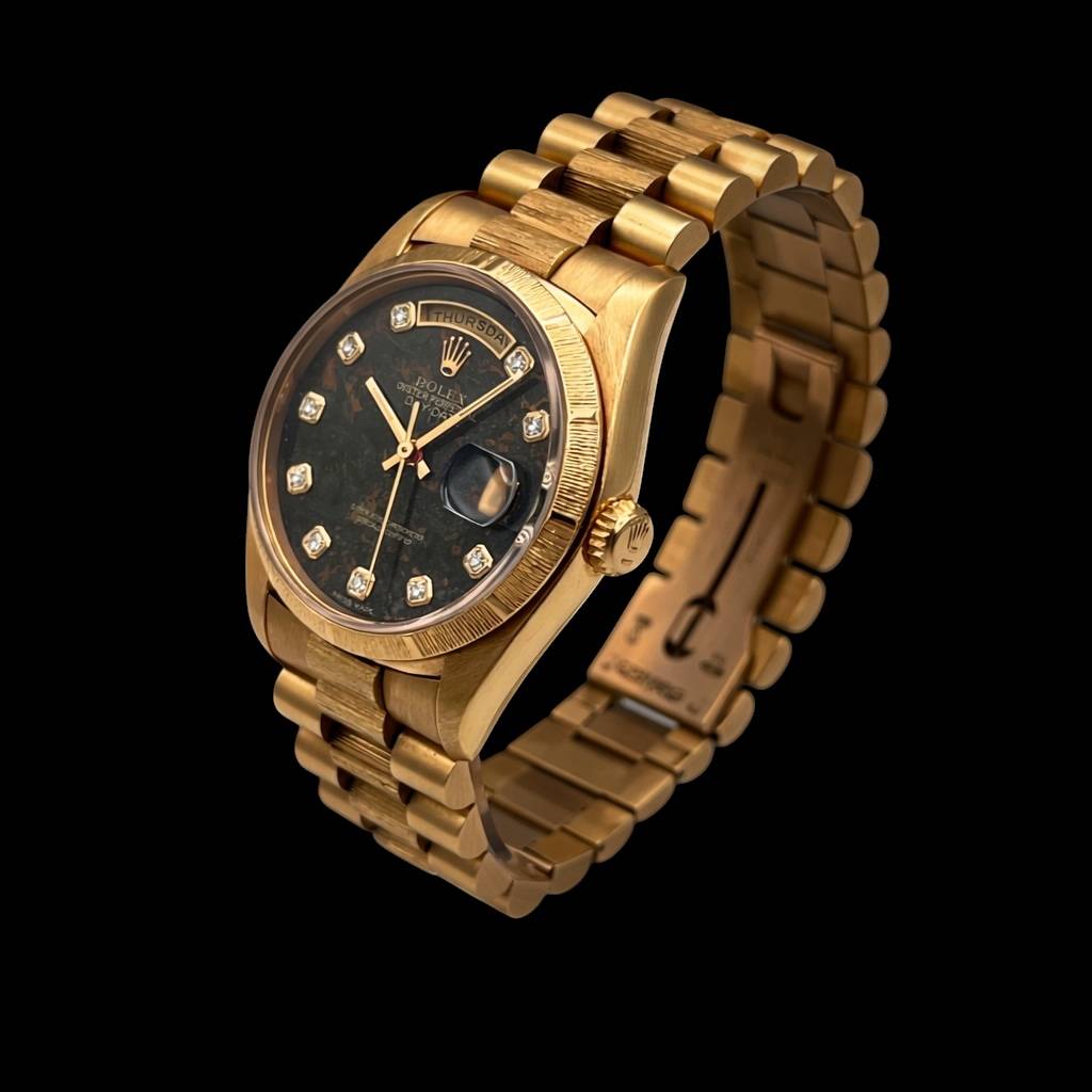 Daydate 36 Borke Super rare 18238  "Pyrite Stone" Dial neuwertig