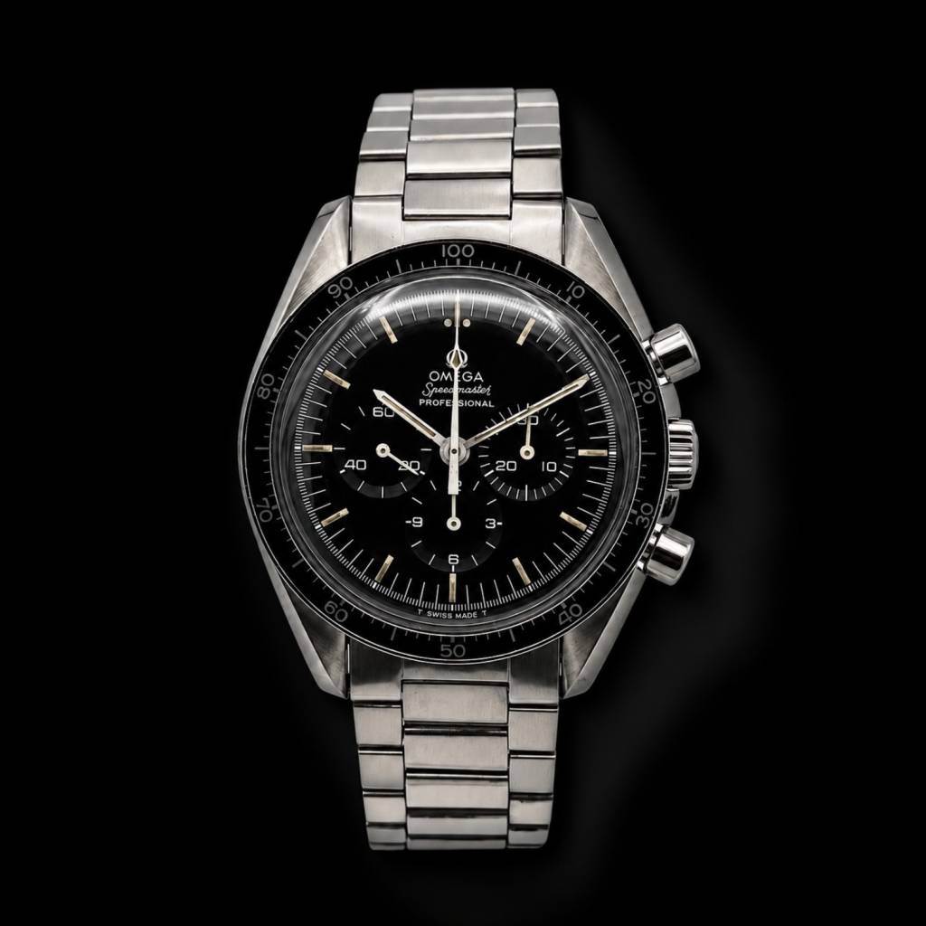 Speedmaster Professional Moonwatch Pre-Moon“ Dezimahl-Lünette u. Stepped-Dial