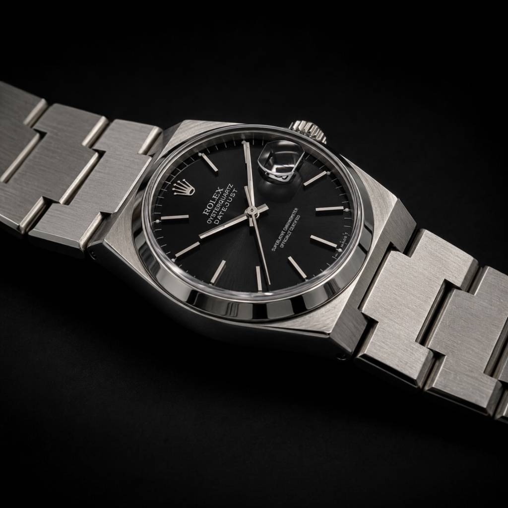 Oysterquartz Datejust 36 Stahl Full Set   Rolex Service   Tritium 