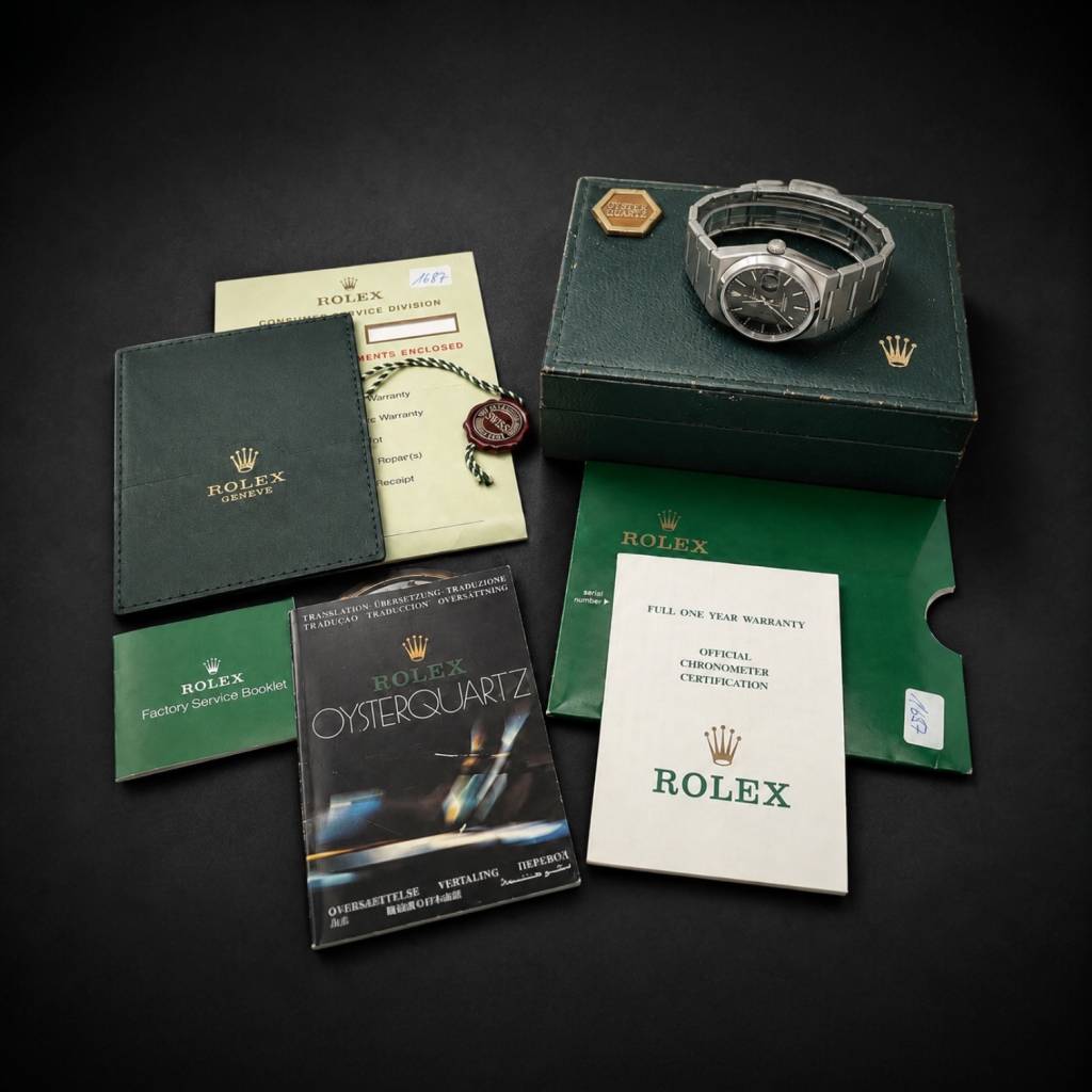 Oysterquartz Datejust 36 Stahl Full Set   Rolex Service   Tritium 