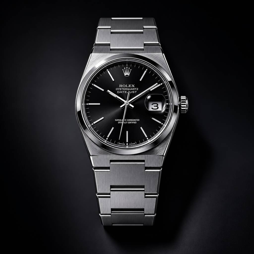 Oysterquartz Datejust 36 Stahl Full Set   Rolex Service   Tritium 